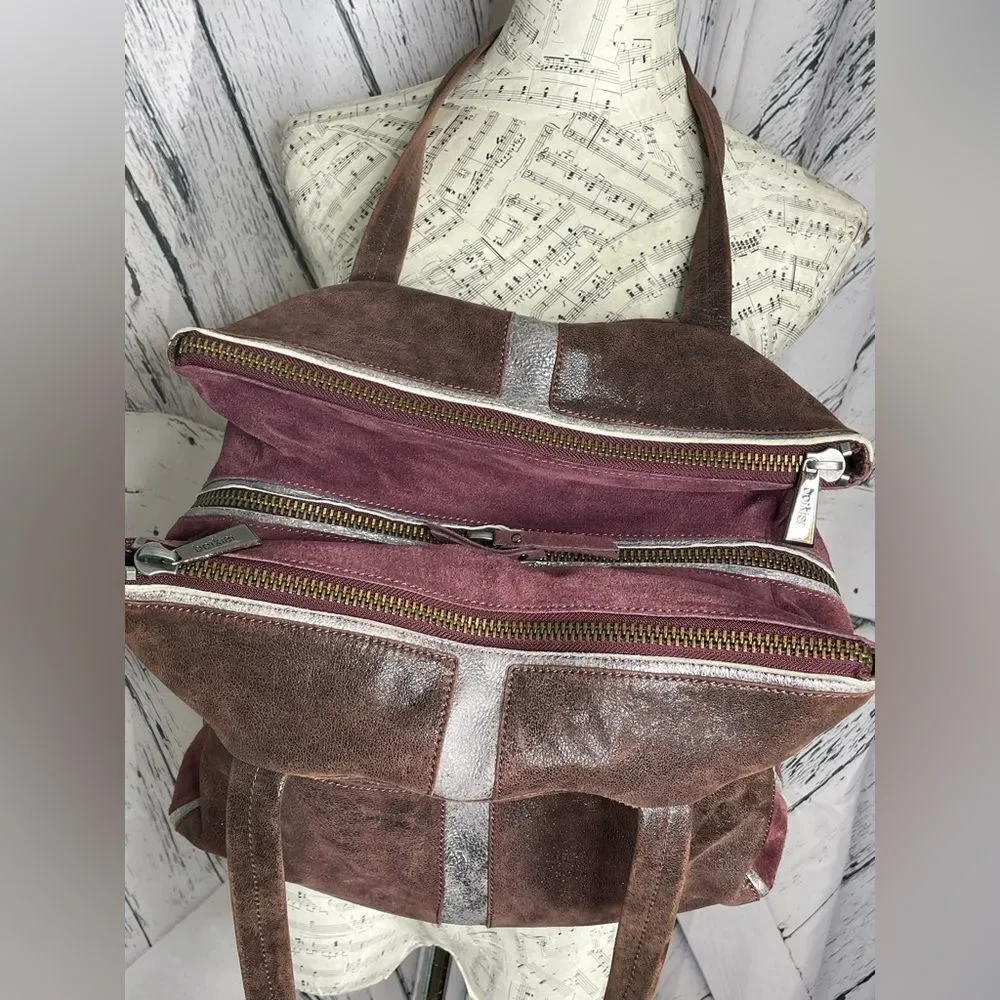 Botkier Satchel Handbag Suede & Metallic